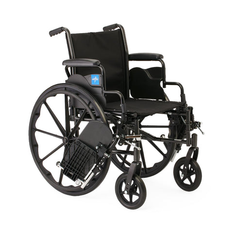 Medline K3 Guardian 18" Wide Wheelchair with Desk-Length Arms and Elevating Leg Rests #K3186N24E