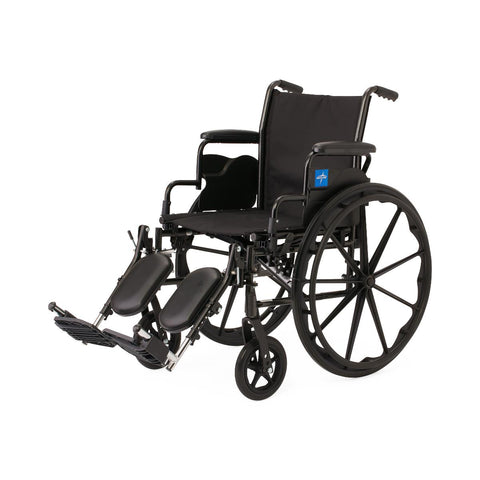 Medline K3 Guardian 18" Wide Wheelchair with Desk-Length Arms and Elevating Leg Rests #K3186N24E