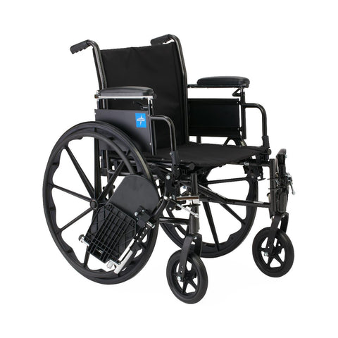 Medline K3 Guardian 18" Wide Wheelchair with Height-Adjustable Desk-Length Arms and Elevating Leg Rests #K3186N34E