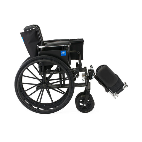 Medline K3 Guardian 18" Wide Wheelchair with Height-Adjustable Desk-Length Arms and Elevating Leg Rests #K3186N34E