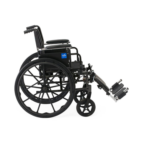 Medline K3 Guardian 18" Wide Wheelchair with Height-Adjustable Desk-Length Arms and Elevating Leg Rests #K3186N34E