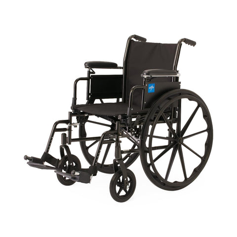 Medline K3 Guardian 18" Wide Wheelchair with Height-Adjustable Desk-Length Arms and Swing-Away Footrests #K3186N34S