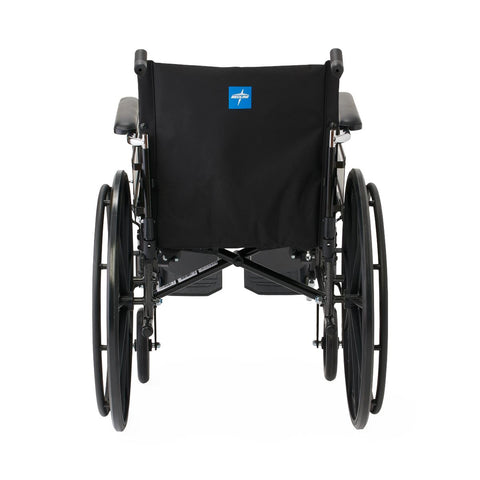 Medline K3 Guardian 18" Wide Wheelchair with Height-Adjustable Full-Length Arms and Elevating Leg Rests, Includes Seat/Brake Extenders, Anti-Tippers and Seat Belt #K3186N44E1