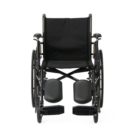 Medline K3 Guardian 18" Wide Wheelchair with Height-Adjustable Full-Length Arms and Elevating Leg Rests, Includes Seat/Brake Extenders, Anti-Tippers and Seat Belt #K3186N44E1