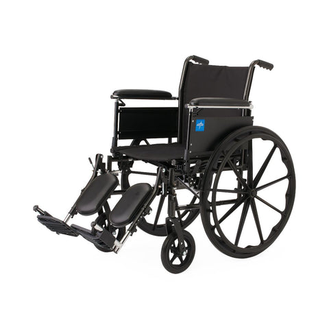 Medline K3 Guardian 18" Wide Wheelchair with Height-Adjustable Full-Length Arms and Swing-Away Footrests #K3186N44S
