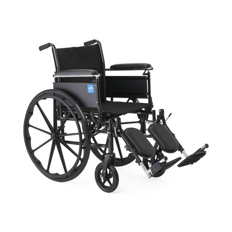 Medline K3 Guardian 18" Wide Wheelchair with Height-Adjustable Full-Length Arms and Swing-Away Footrests #K3186N44S