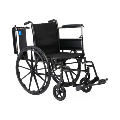 Medline K3 Guardian 18" Wide Wheelchair with Height-Adjustable Full-Length Arms and Swing-Away Footrests #K3186N44S