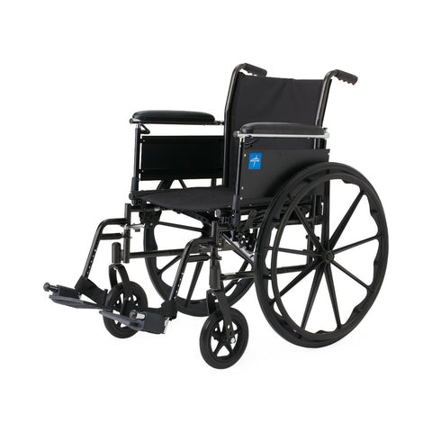 Medline K3 Guardian 20" Wide Wheelchair with Height-Adjustable Full-Length Arms and Swing-Away Footrests #K3206N44S
