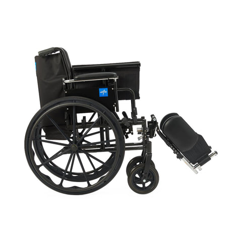 Medline K3 Guardian 20" Wide Wheelchair with Height-Adjustable Desk-Length Arms and Elevating Leg Rests #K3206N34E