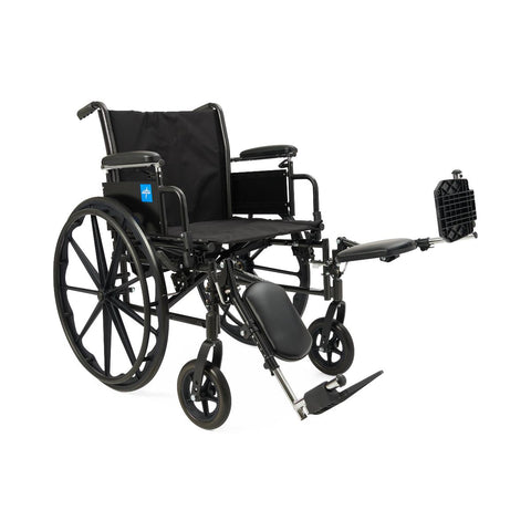 Medline K3 Guardian 20" Wide Wheelchair with Height-Adjustable Desk-Length Arms and Elevating Leg Rests #K3206N34E