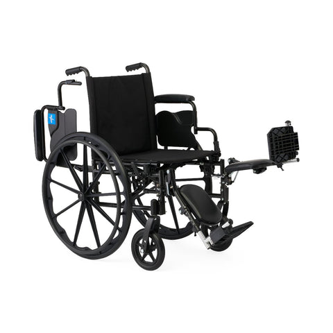 Medline Guardian K4 16" Wide Wheelchair with Desk-Length Arms and Elevating Footrests #K4166N24E