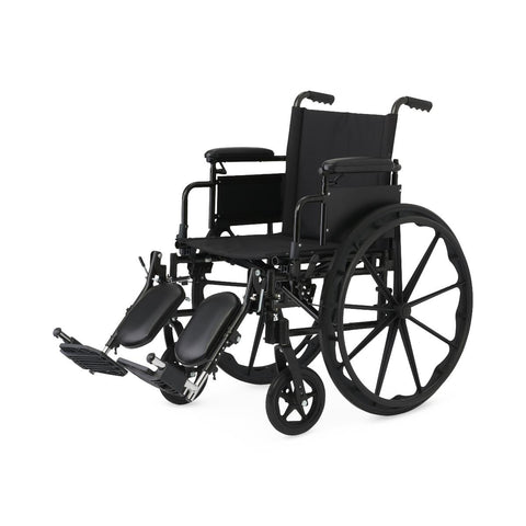 Medline Guardian Guardian K4 18" Wide Wheelchair with Height-Adjustable Desk-Length Arms and Elevating Footrests #K4186N34E