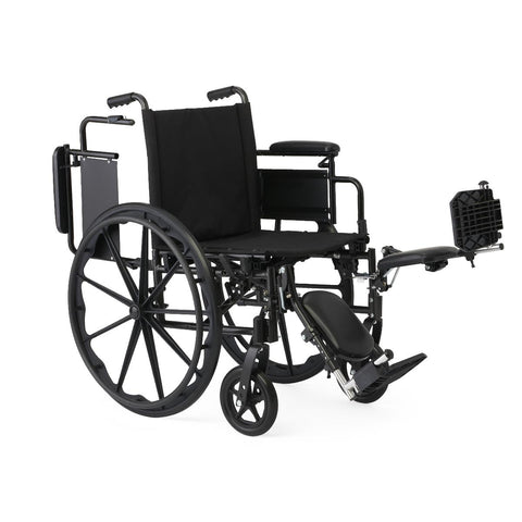 Medline Guardian Guardian K4 18" Wide Wheelchair with Height-Adjustable Desk-Length Arms and Elevating Footrests #K4186N34E