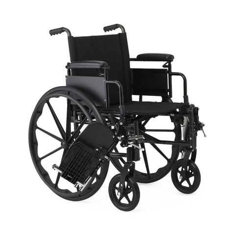 Medline Guardian Guardian K4 18" Wide Wheelchair with Height-Adjustable Desk-Length Arms and Elevating Footrests #K4186N34E