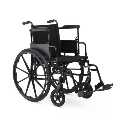 Medline Guardian K4 18" Wide Wheelchair with Height-Adjustable Desk-Length Arms and Swing-Away Footrests #K4186N34S