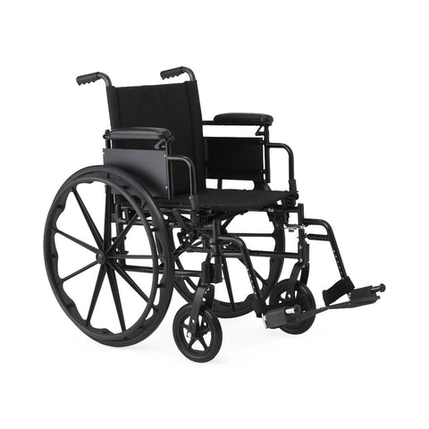 Medline Guardian K4 18" Wide Wheelchair with Height-Adjustable Desk-Length Arms and Swing-Away Footrests #K4186N34S
