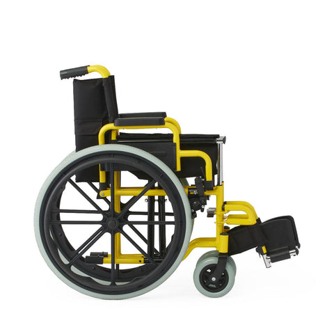 Medline Kidz Guardian Pediatric Wheelchair with Nylon Upholstery and Swing-Away Footrests, Yellow, 14"W #KPD4N22S