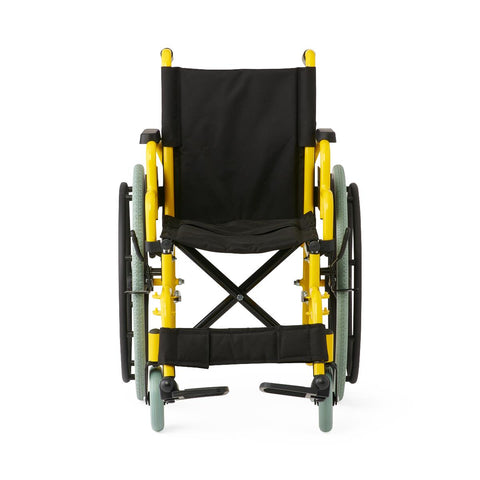 Medline Kidz Guardian Pediatric Wheelchair with Nylon Upholstery and Swing-Away Footrests, Yellow, 14"W #KPD4N22S