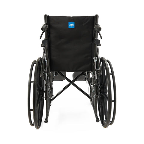 Medline Guardian Reclining Wheelchair with Full-Length Arms, Nylon, 18" Wide #KR188N11E