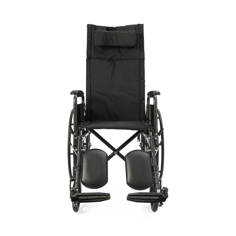 Medline Guardian Reclining Wheelchair with Full-Length Arms, Nylon, 18" Wide #KR188N11E