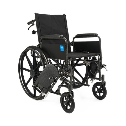 Medline Guardian Reclining Wheelchair with Full-Length Arms, Nylon, 18" Wide #KR188N11E