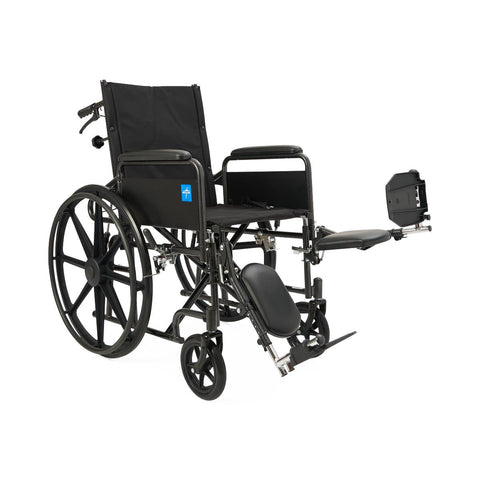 Medline Guardian Reclining Wheelchair with Full-Length Arms, Nylon, 18" Wide #KR188N11E