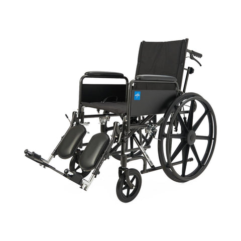 Medline Guardian Reclining Wheelchair with Full-Length Arms, Nylon, 18" Wide #KR188N11E