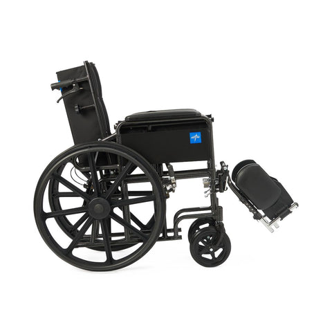 Medline Guardian Reclining Wheelchair with Full-Length Arms, Nylon, 18" Wide #KR188N11E