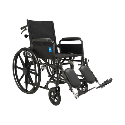 Medline Guardian Reclining Wheelchair with Full-Length Arms, Nylon, 18" Wide #KR188N11E
