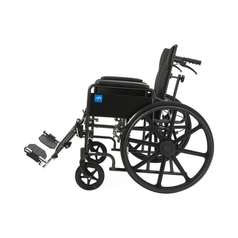 Medline Guardian Reclining Wheelchair with Full-Length Arms, Nylon, 18" Wide #KR188N11E