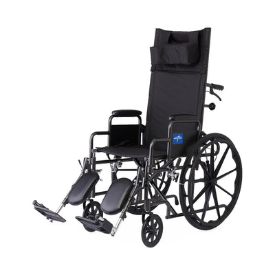 Medline Guardian Reclining Wheelchair with Desk-Length Arms, Nylon, 18" Wide #KR188N21E