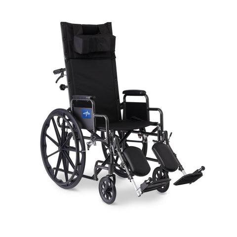 Medline Guardian Reclining Wheelchair with Desk-Length Arms, Nylon, 16" Wide #KR168N21E