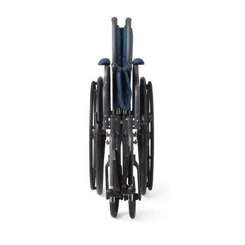 Medline K1 Basic Wheelchair with Desk-Length Arms, Swing-Away Footrests and Microban-Treated Touch Points, 18" Width, Teal #MDS806250EET