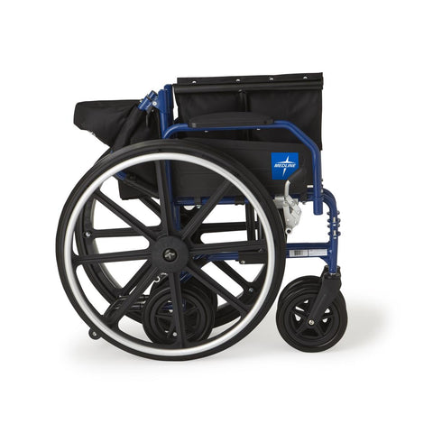 Medline Hybrid 2 Transport Wheelchair with Removable Desk-Length Arms and Swing-Away Footrests, 300 lb. Weight Capacity, 18" Width  #MDS806250H2