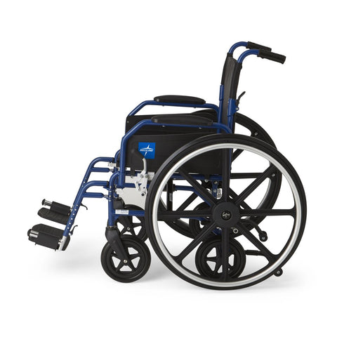 Medline Hybrid 2 Transport Wheelchair with Removable Desk-Length Arms and Swing-Away Footrests, 300 lb. Weight Capacity, 18" Width  #MDS806250H2