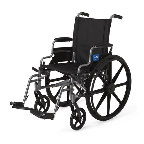 Medline K4 Basic Lightweight Wheelchair with Flip-Back Desk-Length Arms and Swing-Away Footrests, 300 lb. Weight Capacity, 18" Width  #MDS806500E18