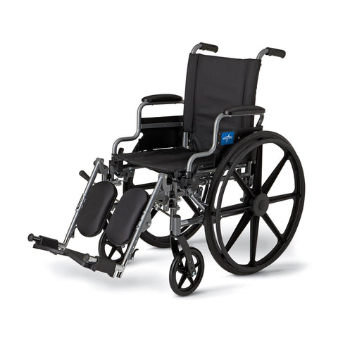Medline K4 Basic Lightweight Wheelchair with Desk-Length Arms and Elevating Leg Rests, 300 lb. Weight Capacity, 16" Width #MDS806550NE