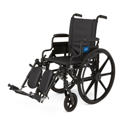 Medline Excel K4 Lightweight Wheelchair with Swing-Back Desk-Length Arms and Elevating Leg Rests, 300 lb. Capacity, 16" Width #MDS806550N
