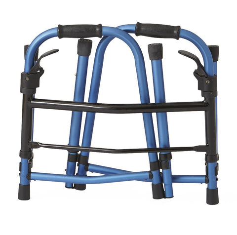 Medline Adult Folding Paddle Walker, 5" Wheels, Blue, 1 EACH #MDS86410KDBW