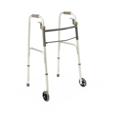 Medline Adult Folding Paddle Walker, 5" Wheels, 1 EACH #MDS86410P5H1