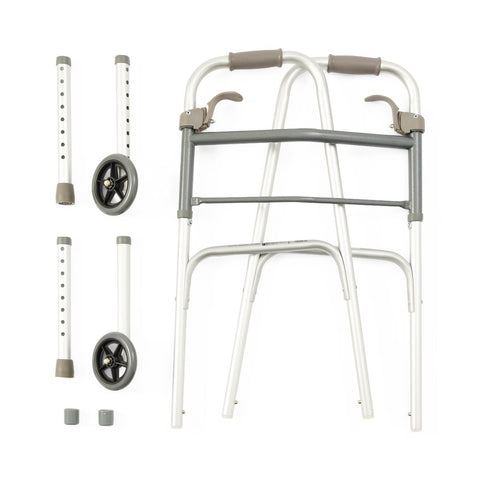 Medline Adult Folding Paddle Walker, 5" Wheels, 1 EACH #MDS86410P5H1