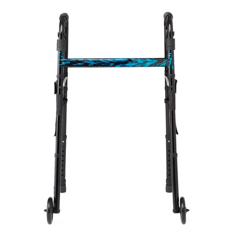 Medline Folding Trigger Walker with 5" Wheels, 1 EA #MDS86410TRIG