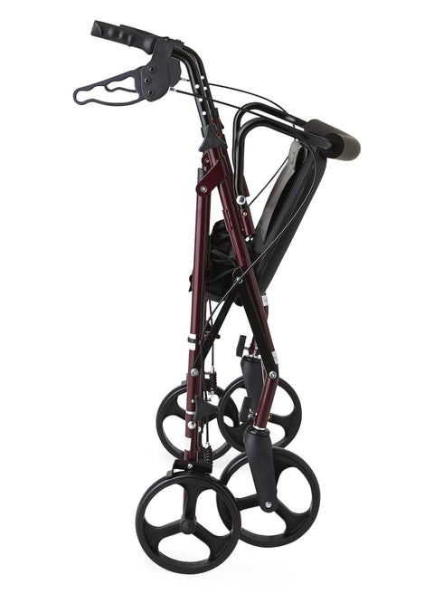 Medline Heavy-Duty Steel Bariatric Rollator with 8" Wheels, Burgundy, 1 EA #MDS86800XWS