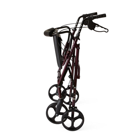Medline Heavy-Duty Aluminum Bariatric Rollator with 8" Wheels, Burgundy, 1 EA #MDS86800XW