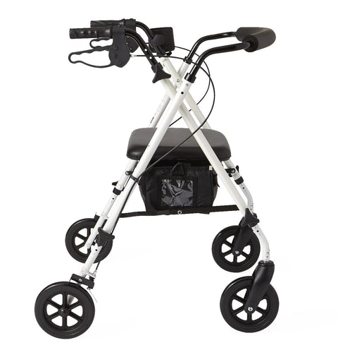 Medline Luxe Rollator with 7" Wheels, White, 1 EA #MDS86835W