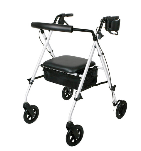 Medline Luxe Rollator with 7" Wheels, White, 1 EA #MDS86835W