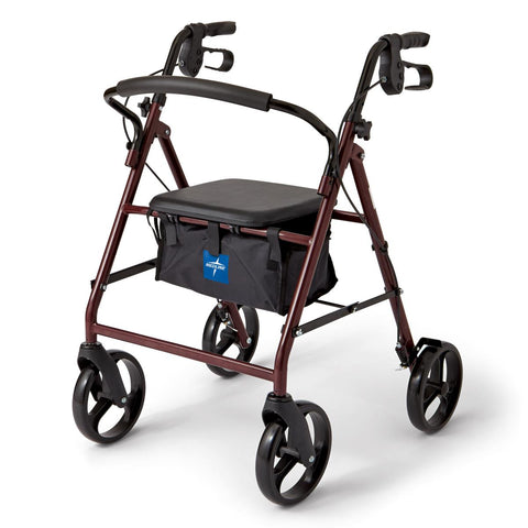 Medline Basic Steel Rollator with 8" Wheels, 1 EA