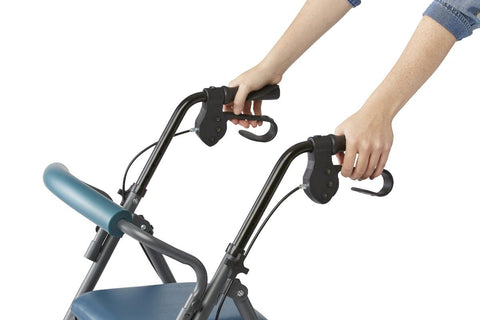 Medline Steel Rollator with 6" Wheels and Microban-Treated Touch Points and Seat, Knockdown, 1 EA