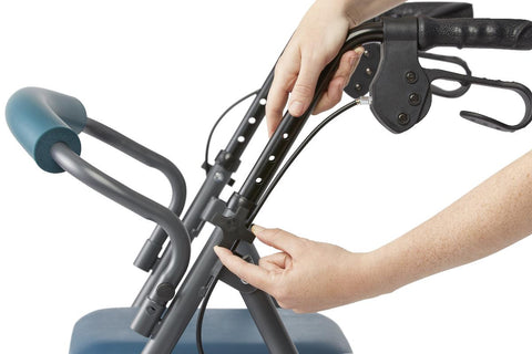 Medline Steel Rollator with 6" Wheels and Microban-Treated Touch Points and Seat, Knockdown, 1 EA