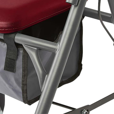Medline Steel Rollator with 6" Wheels and Microban-Treated Touch Points and Seat, Knockdown, 1 EA